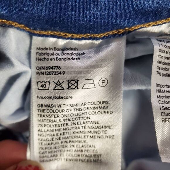 H&M Women’s Skinny Jeans Size 8 Blue High Rise Stretch Denim - Picture 6 of 7